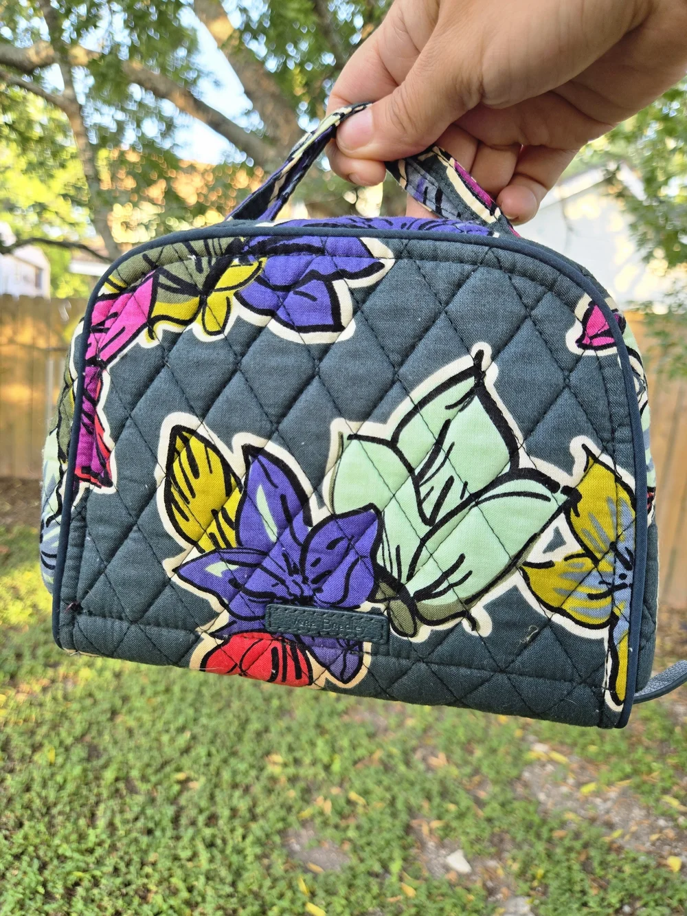 Vera Bradley Quilted Floral Hanging Cosmetic Makeup Organizer Travel Case